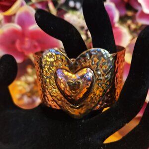 For your love, heart copper bangle bracelet